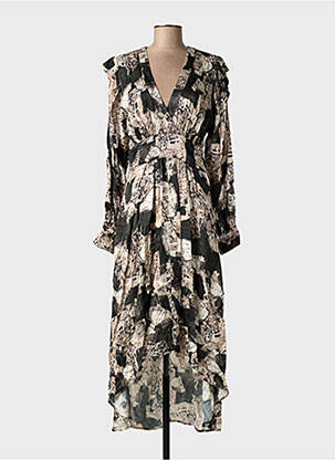 Rochie lungă mâneci lungi mâneci lungi gri IRO femeie