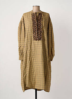 Rochie midi mâneci lungi mâneci lungi maro LAURENCE femeie