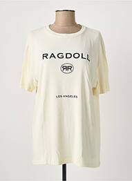 Tricou imprimeu fantezie mâneci scurte galben RAGDOLL femme