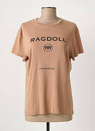 Tricou imprimeu fantezie mâneci scurte maro RAGDOLL femme