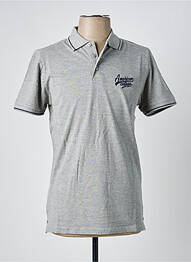 Polo elasticitate mâneci scurte gri AMERICAN COLLEGE homme