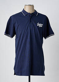 Polo elasticitate mâneci scurte albastru AMERICAN COLLEGE homme