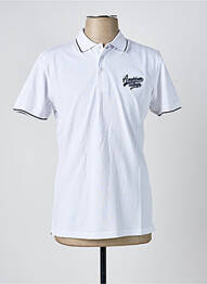 Polo elasticitate mâneci scurte alb AMERICAN COLLEGE homme