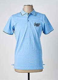 Polo elasticitate mâneci scurte albastru AMERICAN COLLEGE homme