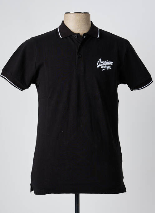 Polo negru AMERICAN COLLEGE bărbat