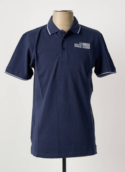 Polo elasticitate mâneci scurte albastru U.S ATHLETIC homme