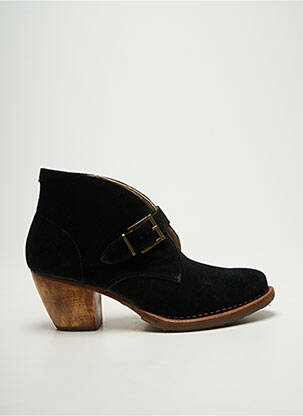 Botine/ghete cubanez toc de 4 la 6 cm negru NEOSENS femeie