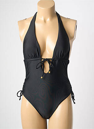 Costum de baie dintr-o singură piesă efect material satinat sutien cu susținere înaltă și burete detașabil negru VERY ZEN femeie