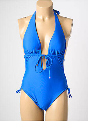 Costum de baie dintr-o singură piesă efect material satinat sutien cu susținere înaltă și burete detașabil albastru VERY ZEN femeie