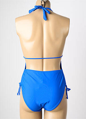 Costum de baie dintr-o singură piesă efect material satinat sutien cu susținere înaltă și burete detașabil albastru VERY ZEN femeie