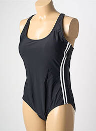 Costum de baie dintr-o singură piesă efect material satinat sutien cu susținere înaltă și burete detașabil negru POWER FLOWER femeie
