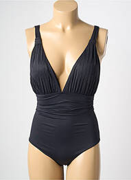 Costum de baie dintr-o singură piesă efect material satinat sutien cu susținere înaltă și burete detașabil negru VIDOYA femeie
