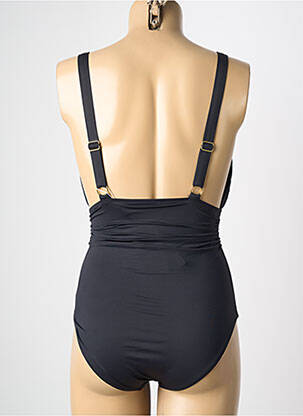 Costum de baie dintr-o singură piesă efect material satinat sutien cu susținere înaltă și burete detașabil negru VIDOYA femeie
