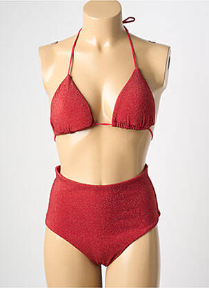 Costum de baie din două piese elasticitate top triunghiuri roșu L. BEACH femeie