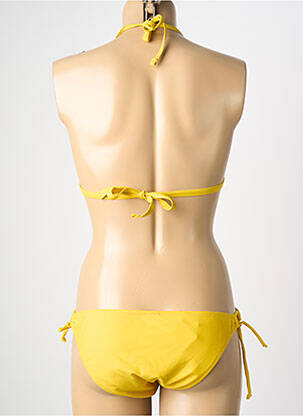 Costum de baie din două piese elasticitate top triunghiuri galben VERY ZEN femeie