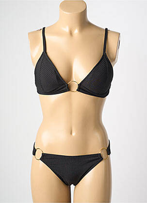 Costum de baie din două piese elasticitate top triunghiuri negru HIBIKINI femeie