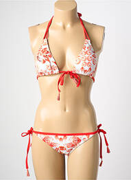 Costum de baie din două piese elasticitate top triunghiuri roșu DAG ADOM femme