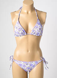 Costum de baie din două piese elasticitate top triunghiuri violet MYA femme
