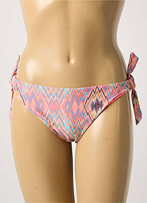Chiloți de baie țesătură satinată bikini roz RAE femme