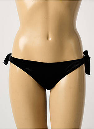 Chiloți de baie efect material satinat bikini negru H.NATHALIE femeie
