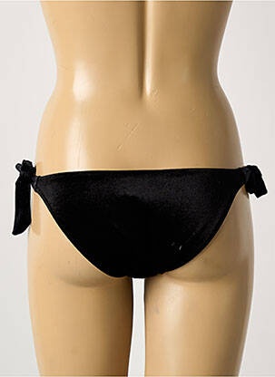 Chiloți de baie efect material satinat bikini negru H.NATHALIE femeie