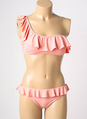 Costum de baie din două piese elasticitate top bentiță roz RAE femeie