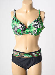 Costum de baie din două piese elasticitate top sutien modelat verde POWER FLOWER femme