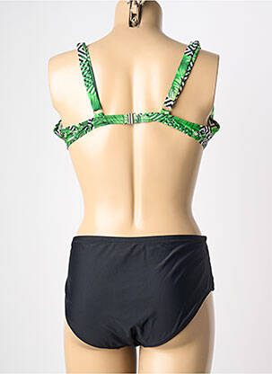 Costum de baie din două piese elasticitate top sutien modelat verde POWER FLOWER femeie