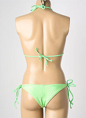 Costum de baie din două piese elasticitate top triunghiuri verde VIOLETTA femeie