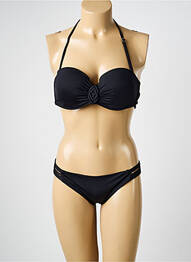 Costum de baie din două piese elasticitate top bentiță negru RAE femme