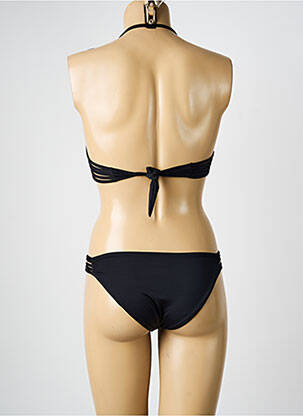 Costum de baie din două piese elasticitate top bentiță negru RAE femeie