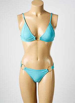 Costum de baie din două piese elasticitate top sutien modelat albastru HIBIKINI femeie