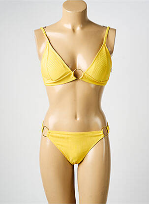 Costum de baie din două piese elasticitate top sutien modelat galben HIBIKINI femeie