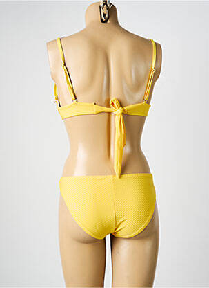 Costum de baie din două piese elasticitate top sutien modelat galben HIBIKINI femeie