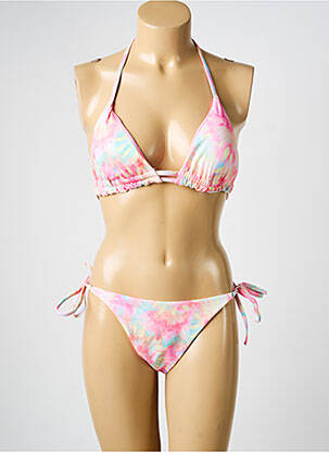 Costum de baie din două piese elasticitate top triunghiuri roz MERMAID femeie