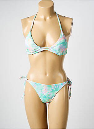 Costum de baie din două piese elasticitate top triunghiuri verde MERMAID femeie