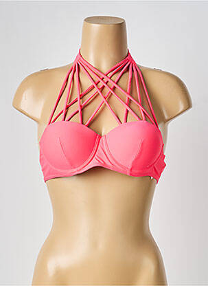 Sutien de costum de baie elasticitate top sutien push-up roz ESTHER QUEEN femeie