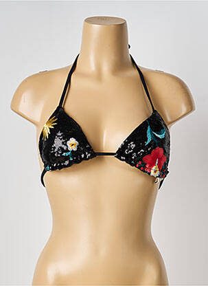 Sutien de costum de baie elasticitate sutien cu susținere înaltă și burete detașabil negru POWER FLOWER femeie