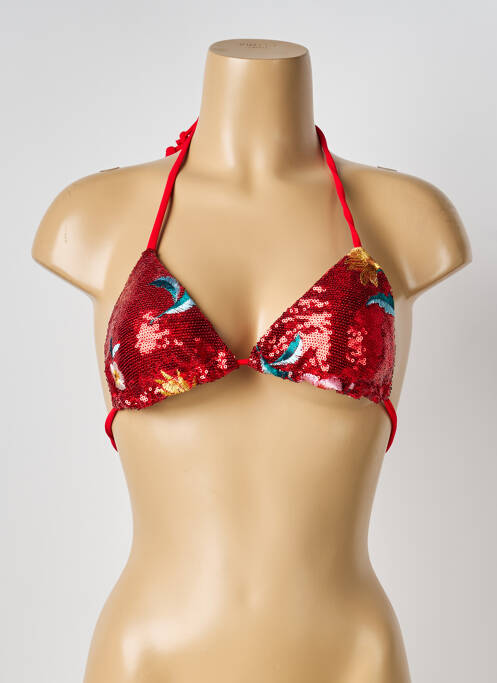 Sutien de costum de baie roșu POWER FLOWER femeie