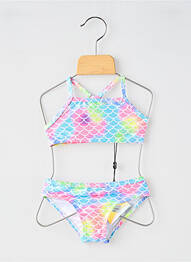 Costum de baie din două piese efect material satinat roz BIKKI BEACH fille