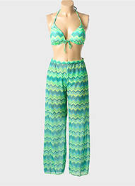 Costum de baie din două piese elasticitate top sutien push-up verde VIDOYA femme