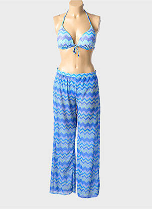Costum de baie din două piese elasticitate top sutien push-up albastru VIDOYA femeie