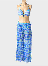 Costum de baie din două piese elasticitate top sutien push-up albastru VIDOYA femme