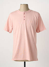 Tricou broderie mâneci scurte roz PIERRE CARDIN homme