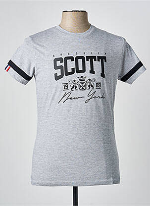 Tricou țesătură melanj mâneci scurte gri SCOTT bărbat
