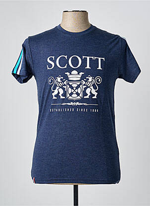 Tricou țesătură melanj mâneci scurte albastru SCOTT bărbat