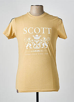 Tricou croială cambrată mâneci scurte bej SCOTT bărbat