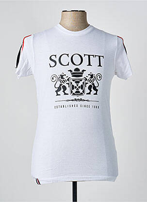 Tricou croială cambrată mâneci scurte alb SCOTT bărbat