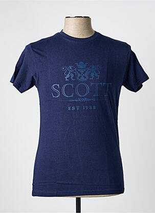 Tricou croială cambrată mâneci scurte albastru SCOTT bărbat
