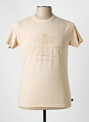 Tricou țesătură melanj mâneci scurte bej SCOTT bărbat